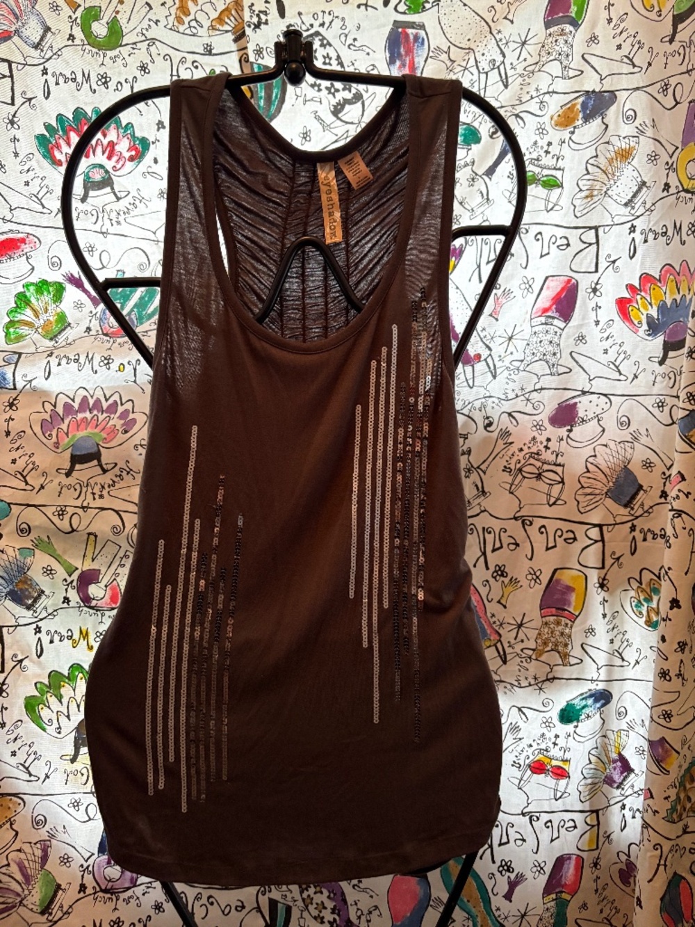 Eyeshadow sequin racer back tank